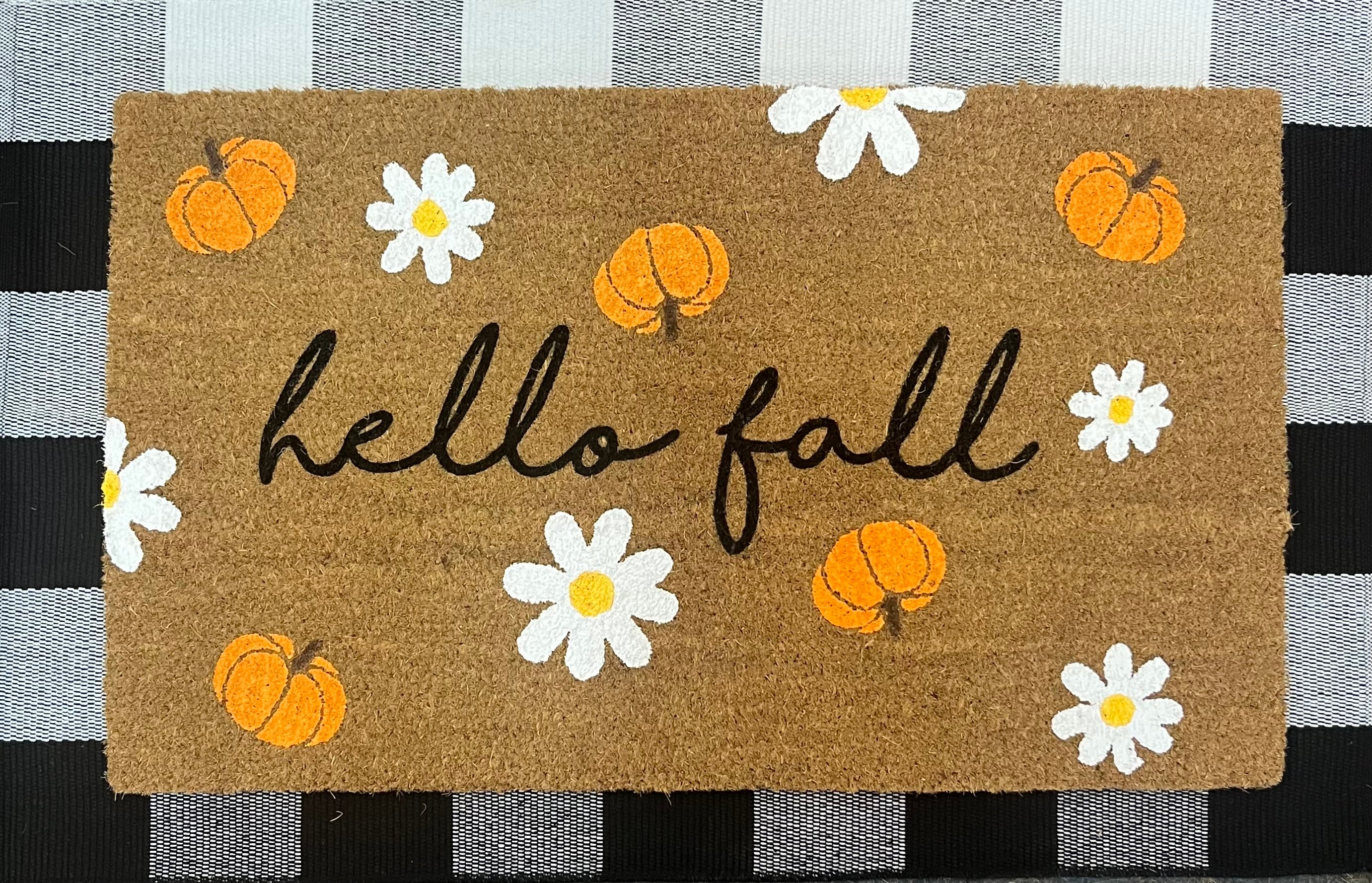 Fall pumpkins & daisies