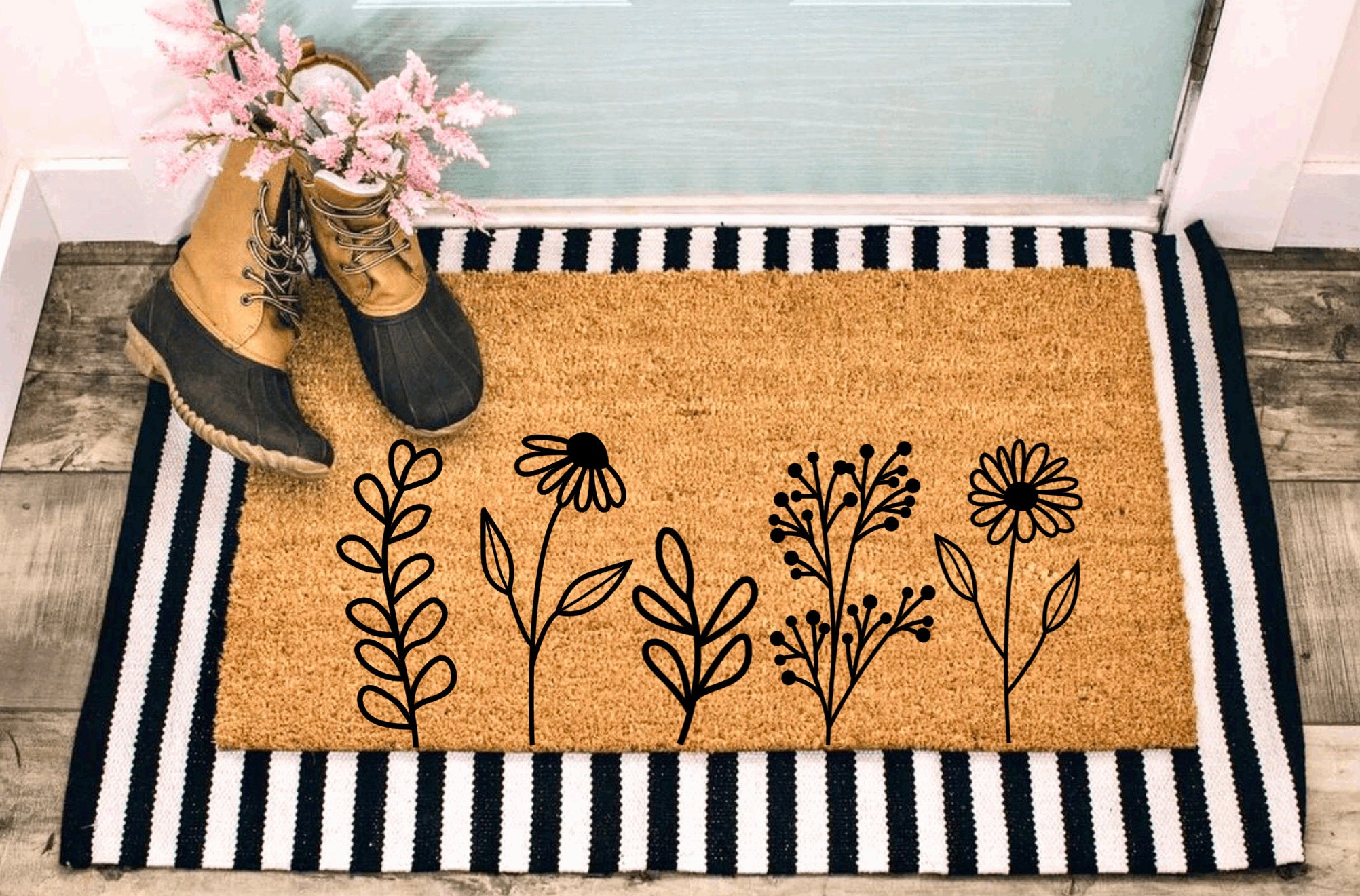 Spring Flowers - Black