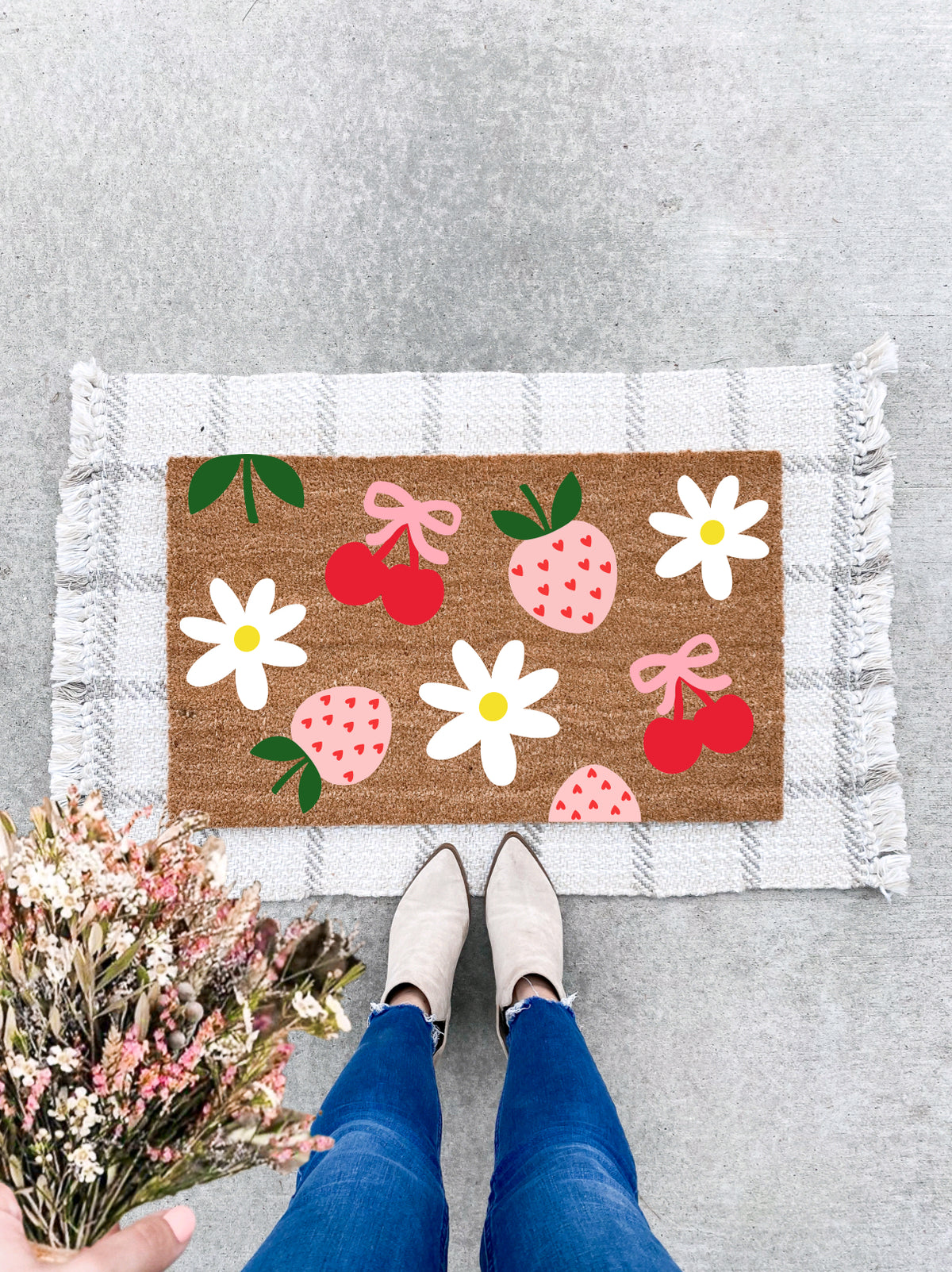 Cherry, Daisy & Berry Pattern The Doormat Company