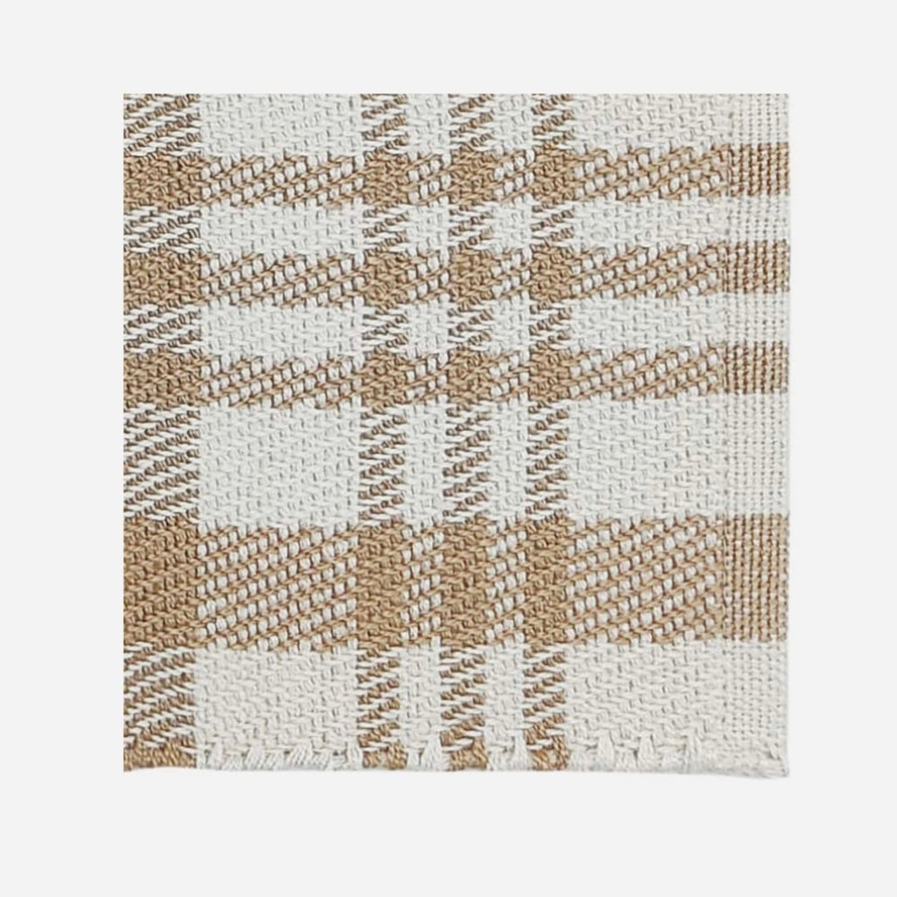 Neutral Plaid  Layering Rug