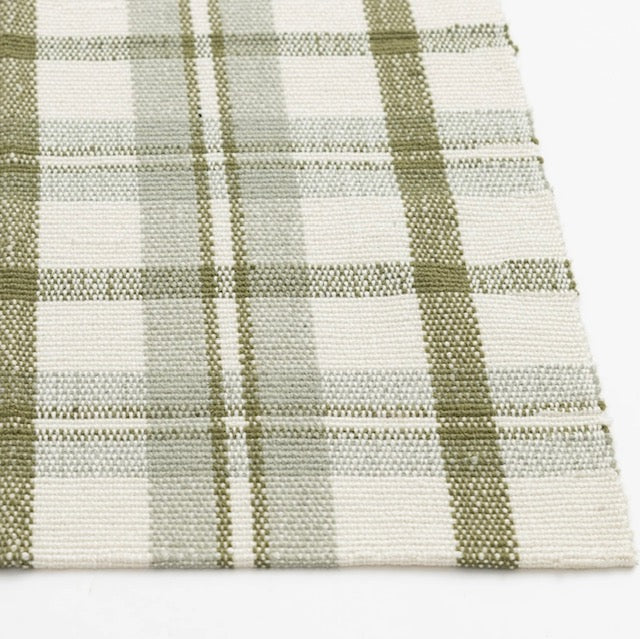 Green Windowpane Layering Rug