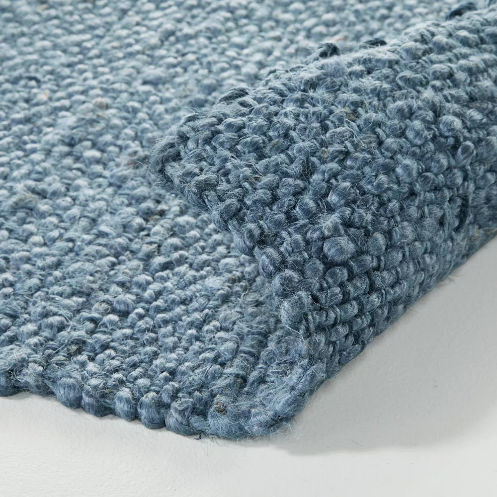 Faded Blue Tassel Layering Rug