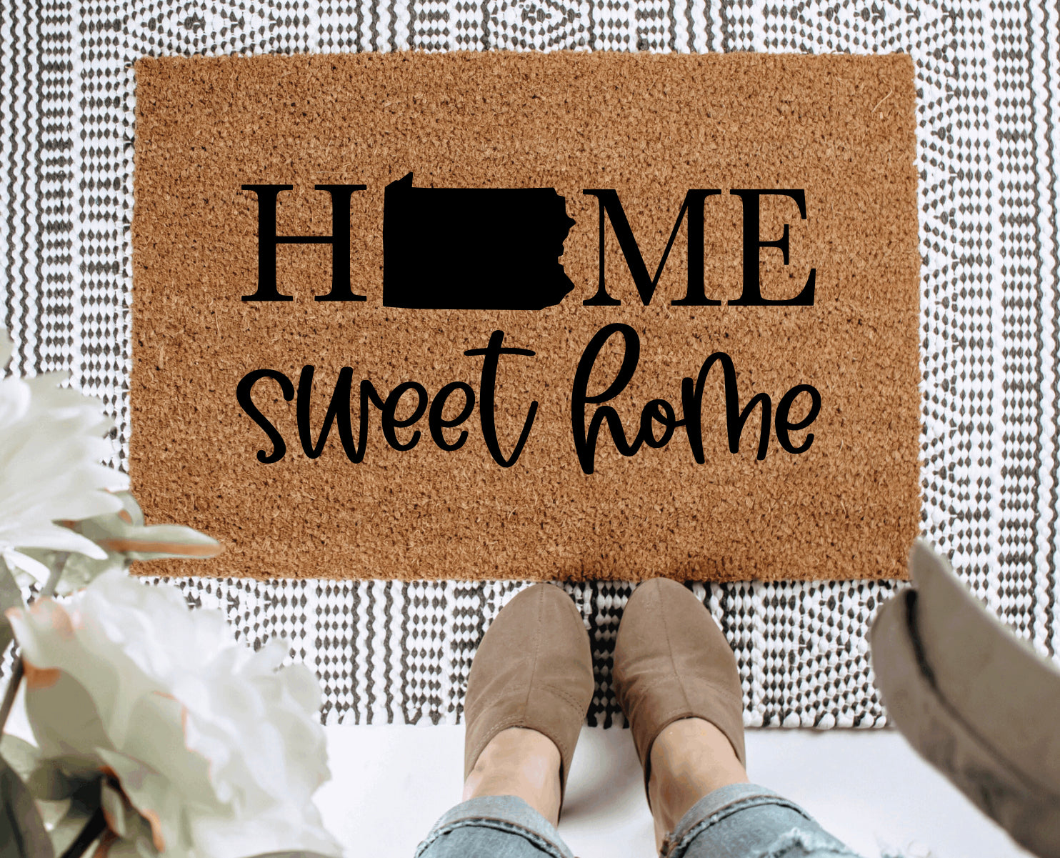 Home Sweet Home Sports Doormat / Custom Doormat / Welcome Mat /  Personalized Doormat / Sports Doormat / Gift for Friend / Gift for Family