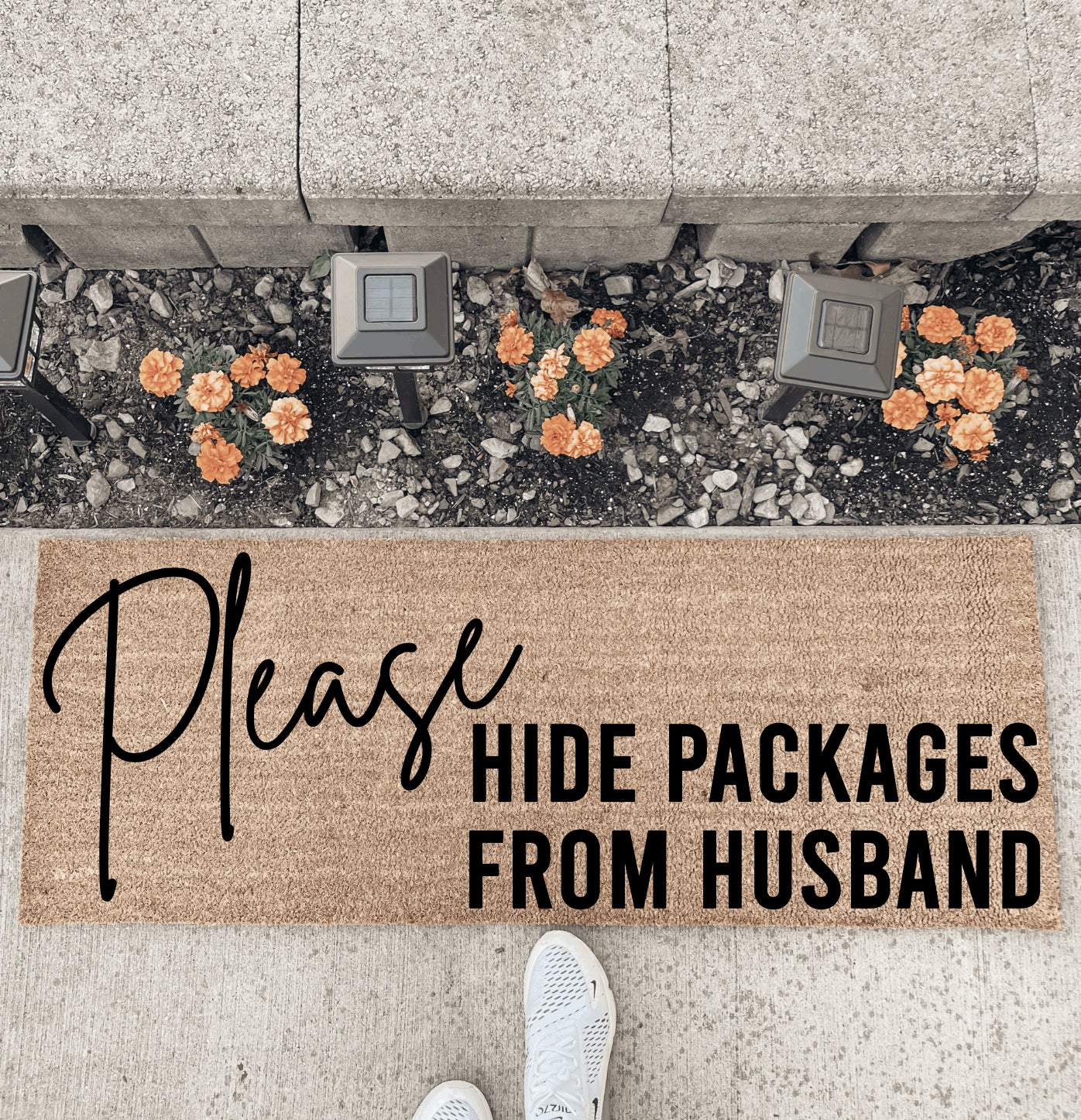 Please Hide Packages From Husband - Double Door Doormat