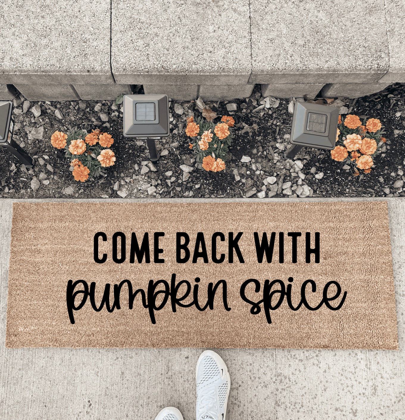 Come Back With Pumpkin Spice - Double Door Doormat