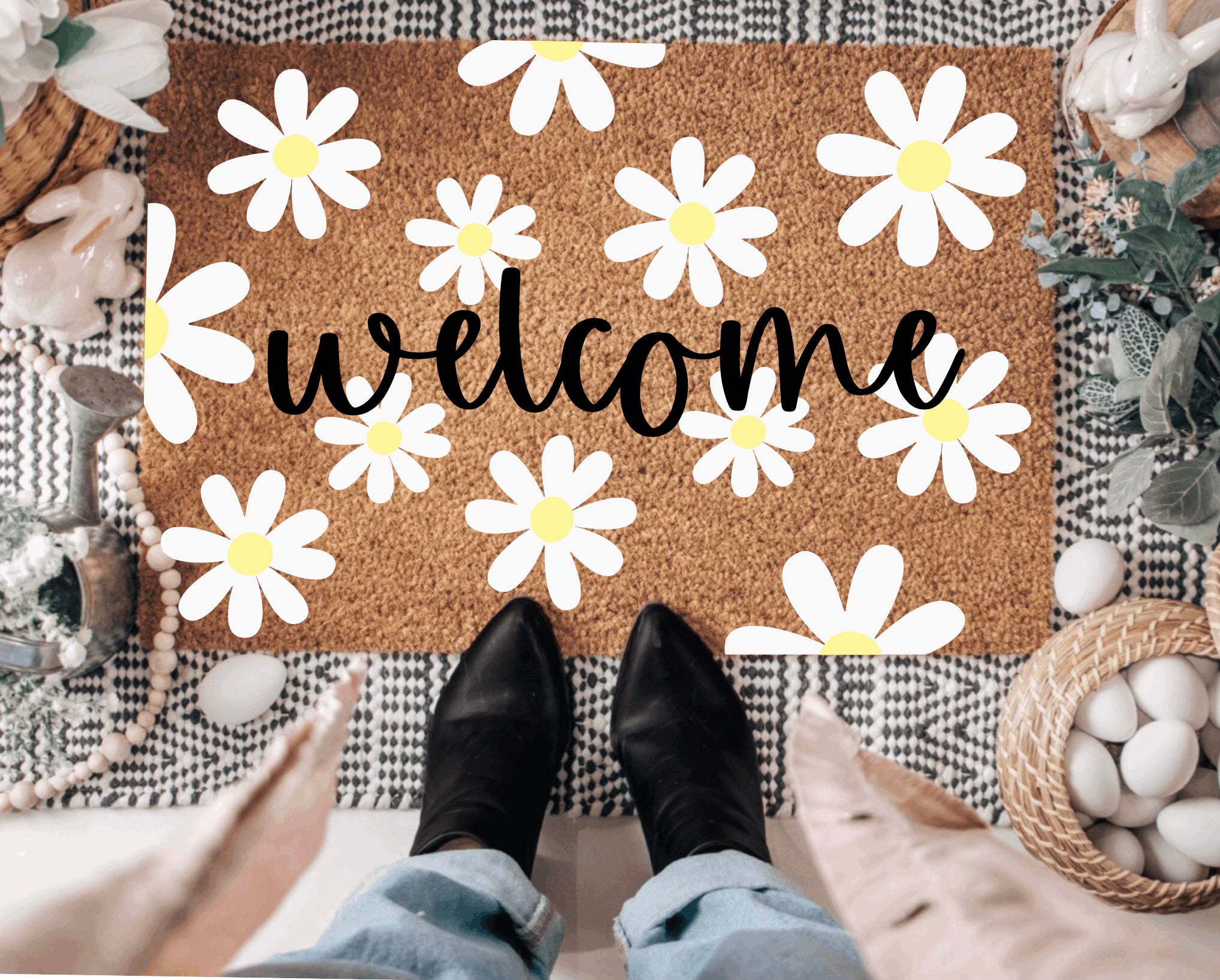Welcome - Daisy Pattern