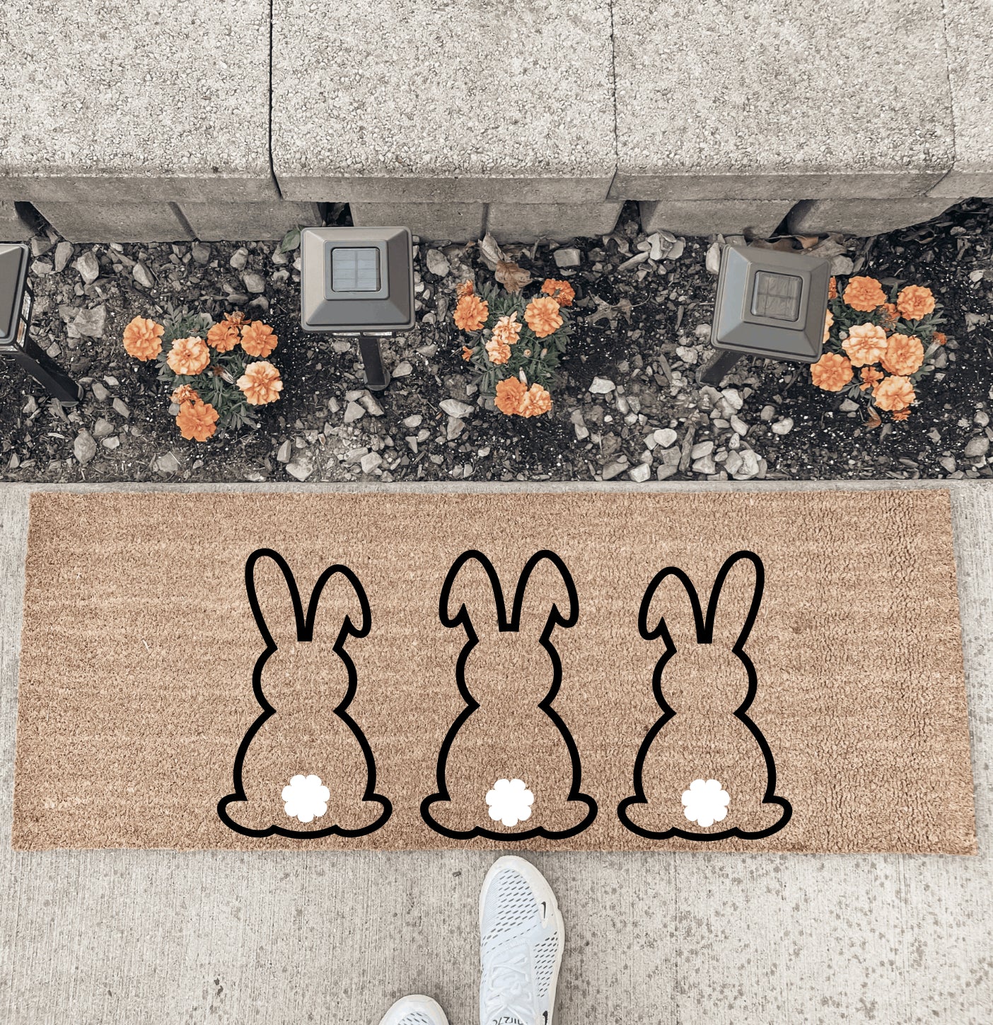 Bunny Trio - Double Door Doormat