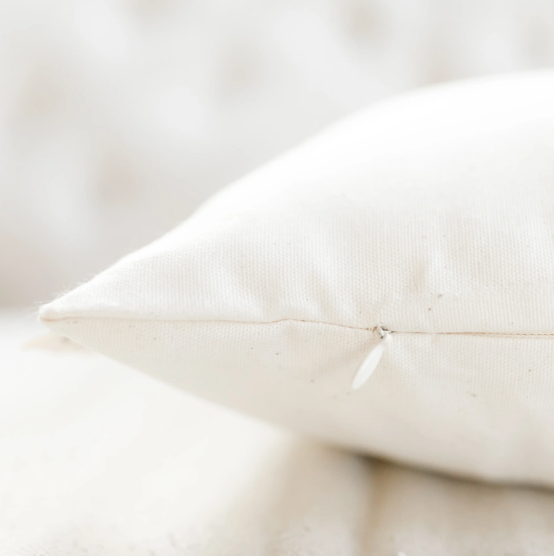 3 Stripe Grain Sack Blue Pillow