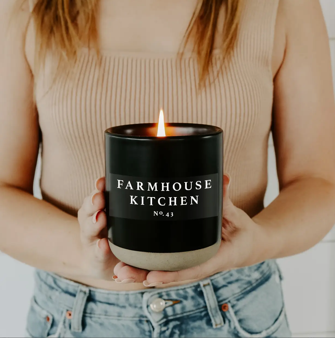 Farmhouse Kitchen Soy Candle - Black Stoneware Jar