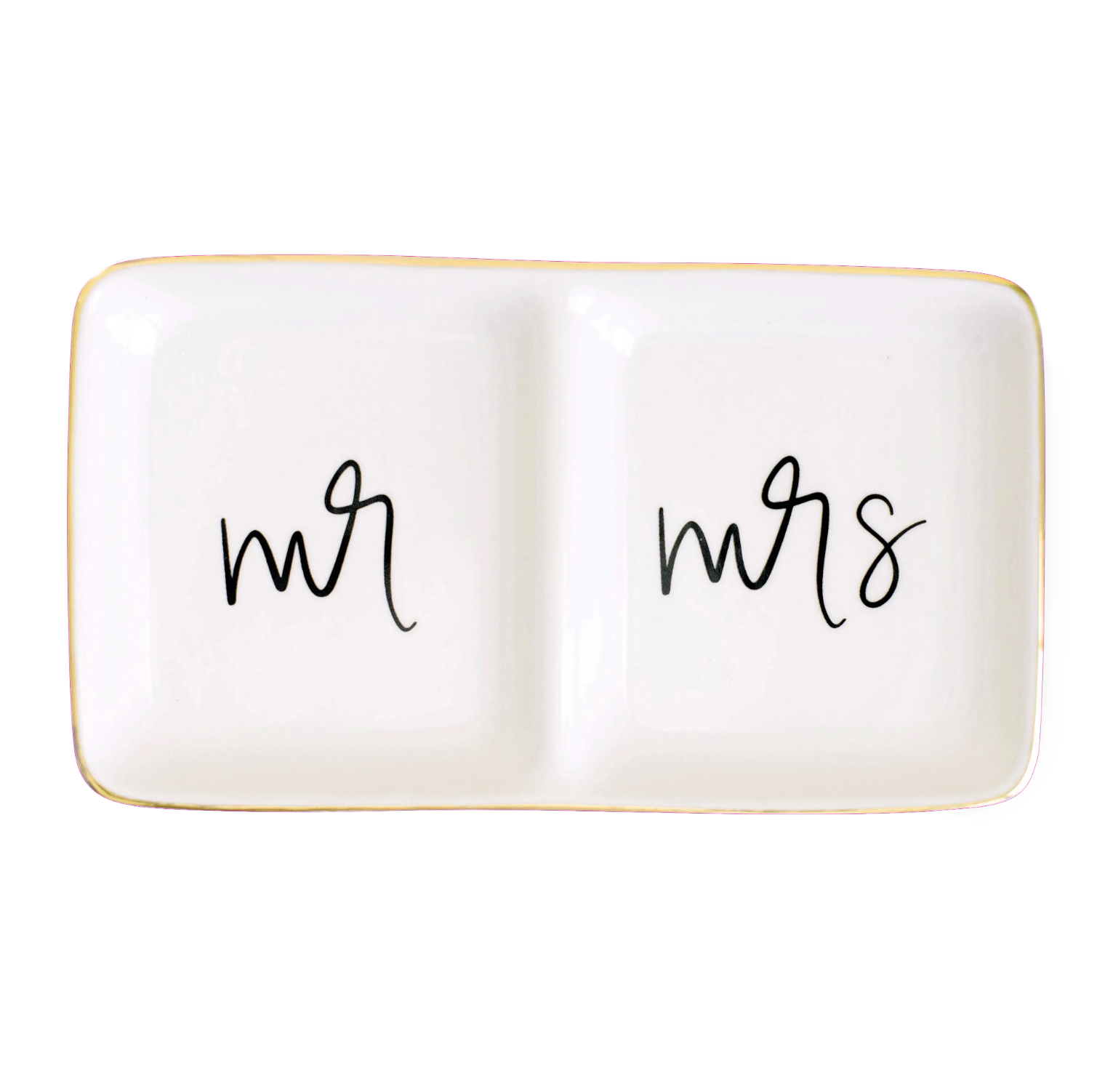 Mr. and Mrs. Jewelry Dish - Black and White