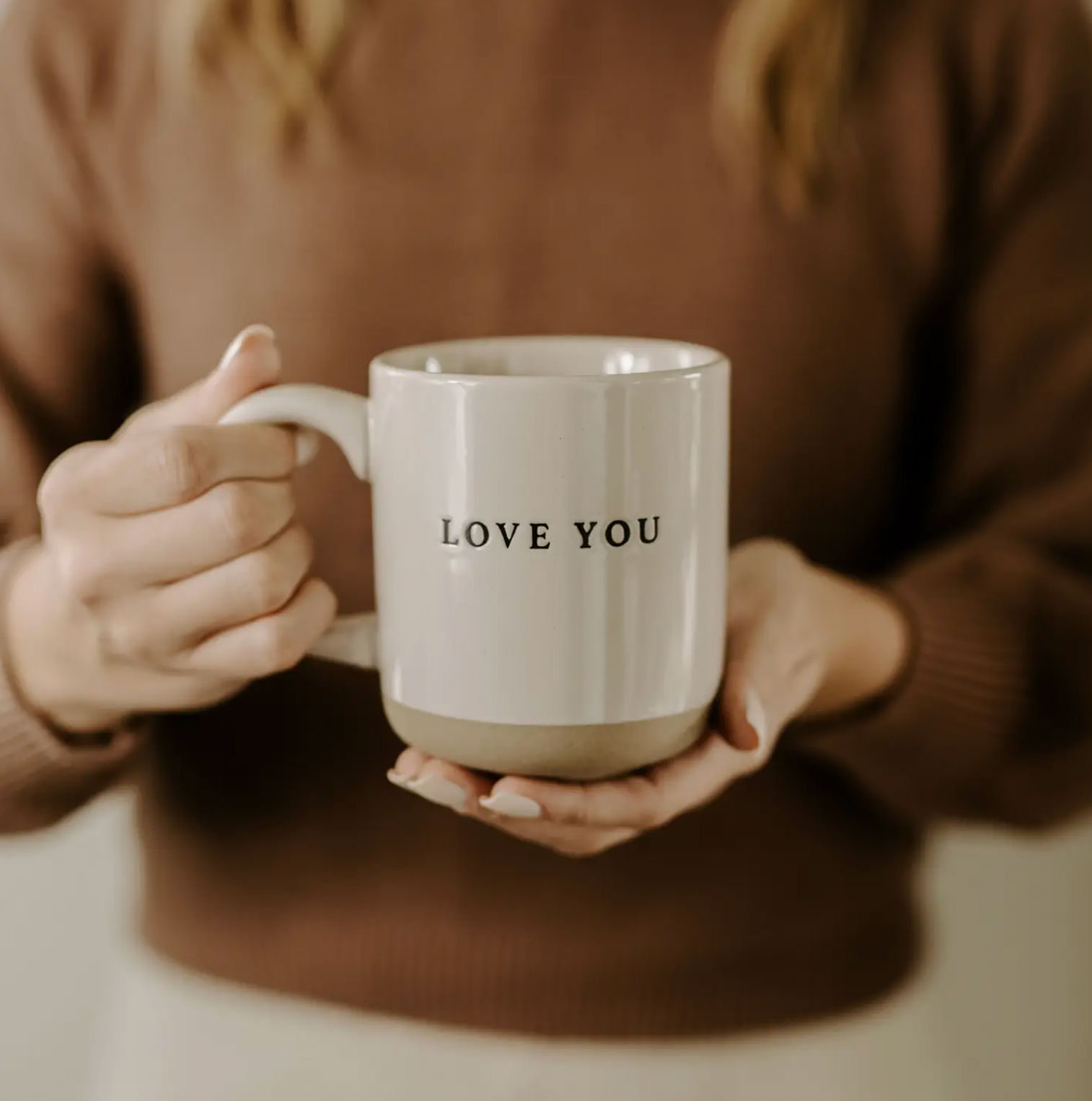 Love You - Cream Stoneware Coffee Mug
